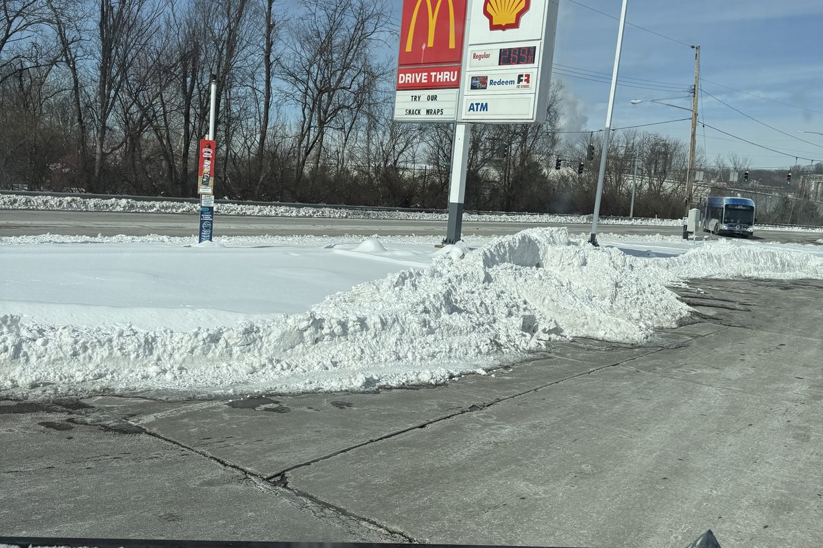 Bulk road salt by the scoop at the Priority yard in Sayler Park