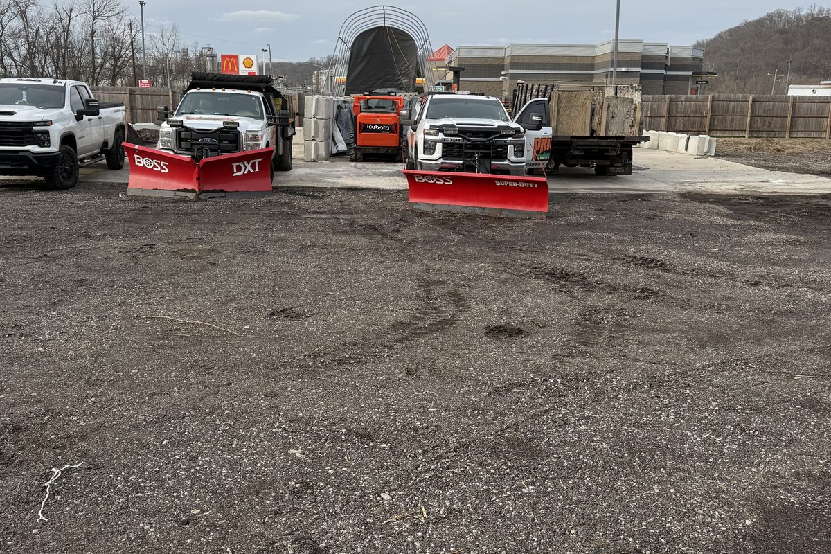 Bulk road salt at the Priority yard on Gracely Drive