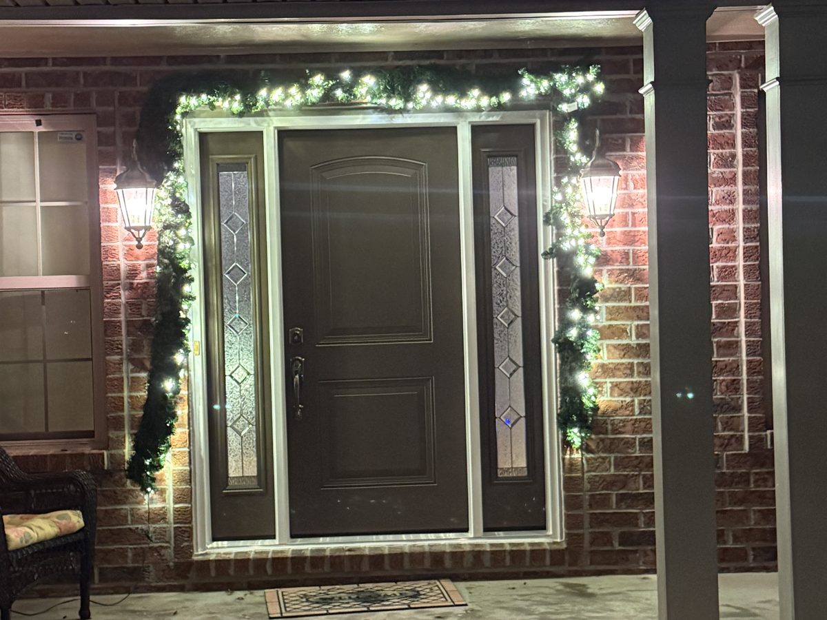 Holiday lighting display on a Cincinnati west side home