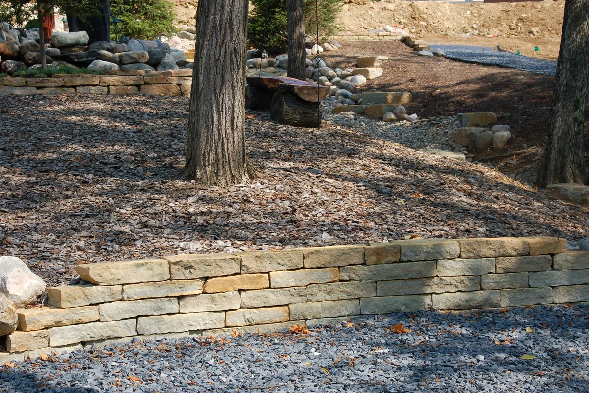 Structural retaining wall built on a west side Cincinnati slope