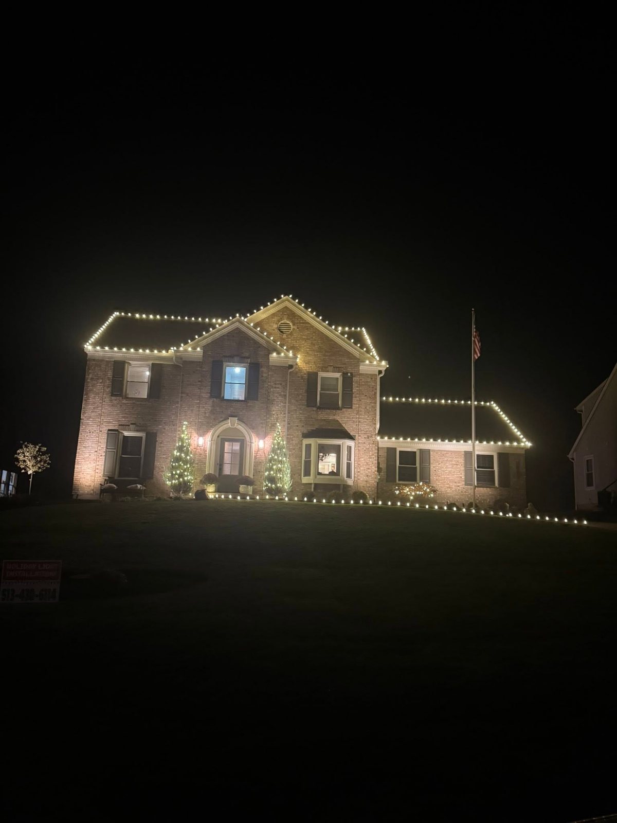 Christmas light installation on a Cincinnati west side home by Priority Landscape & Outdoor Living